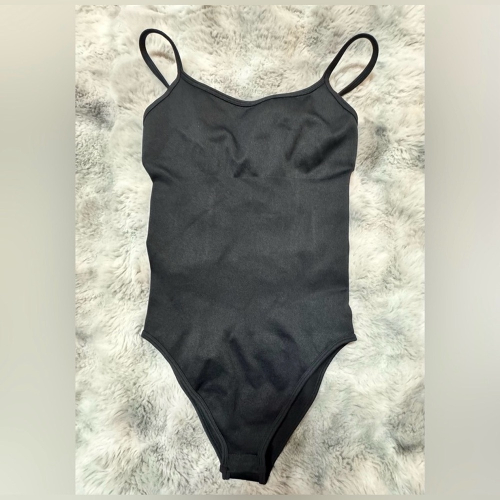 Black Slim Strap Shapewear Bodysuit for Women